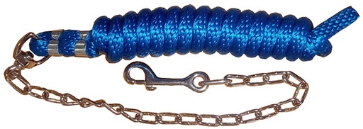 laisse polyesther avec chaine 8pieds